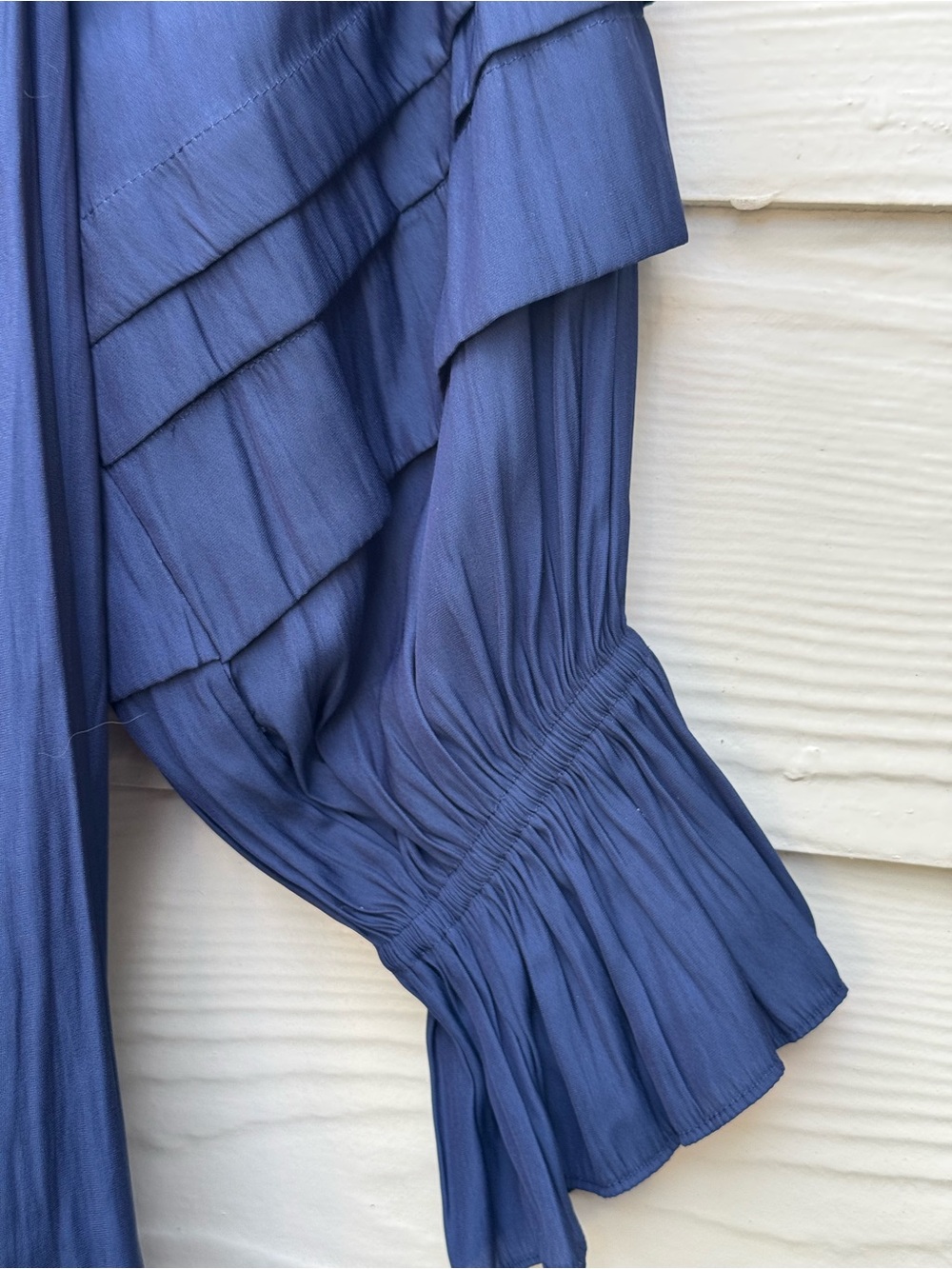 NWT Ramy Brook Rhea Blouse Top Spring Navy Blue L - Picture 5 of 10
